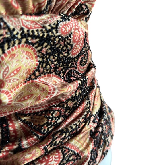 Carmen‎ Marc Valvo Sateen and Beaded Evening Top Sz 12 - Picture 4 of 8